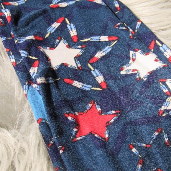 🦄 Lularoe Patriotic Stars One Size Leggings - Picture 2 of 3